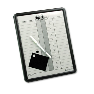 Quartet® Employee In-out Board, Porcelain, 11 X 14, Gray, Black Plastic Frame freeshipping - TVN Wholesale